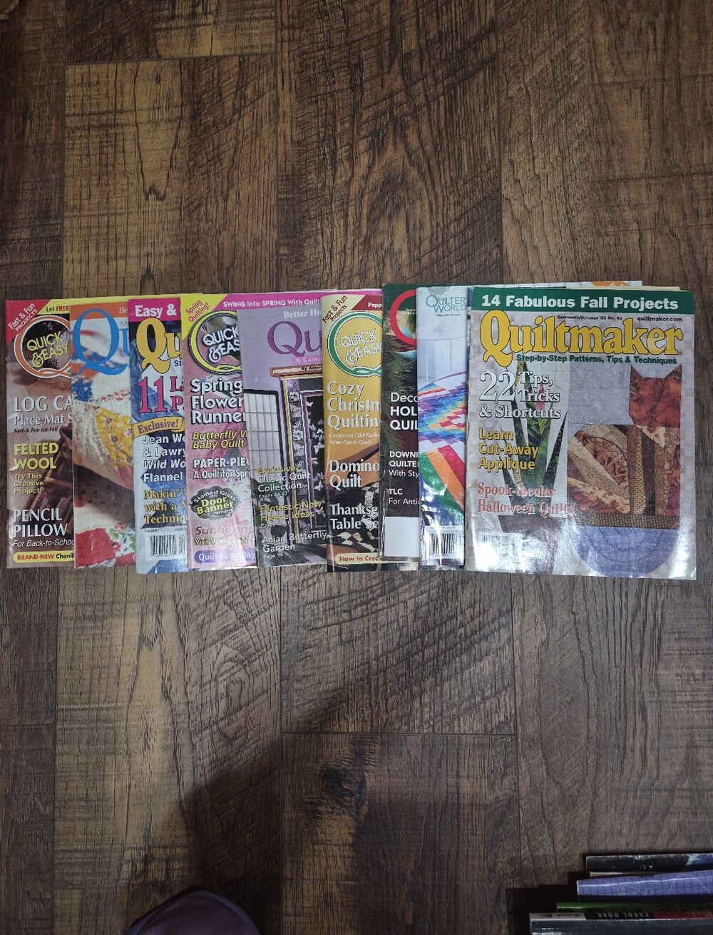 Lot of 9 Vintage Quilting Magazines Quilters World/Quiltmaker/Quilting W Pattern